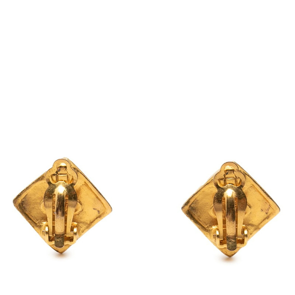 CHANEL Authentic Vintage Gold Logo Earrings - Picture 2 of 3